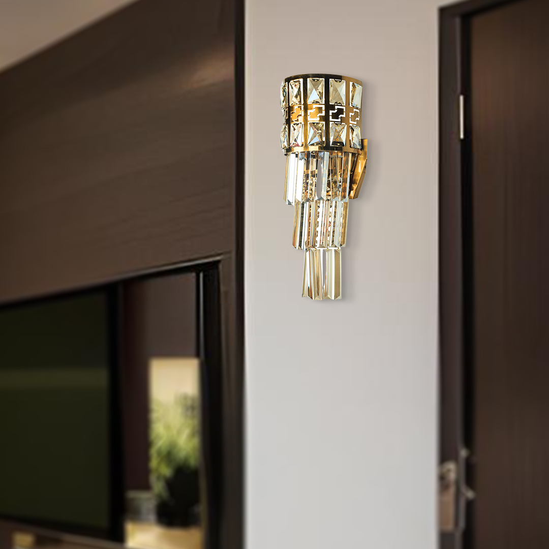 لوستر دیوارکوب کریستالی