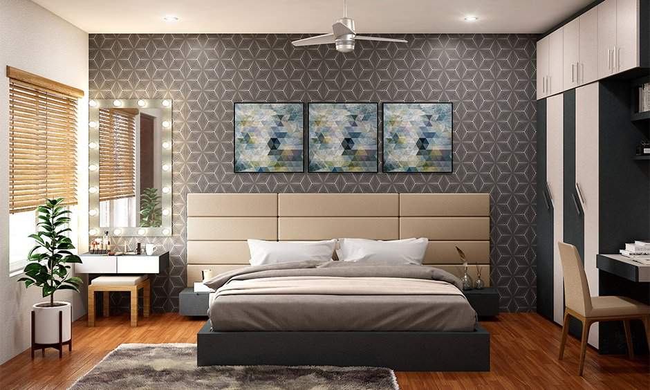 نورپردازی آینه و میز آرایش در اتاق خواب