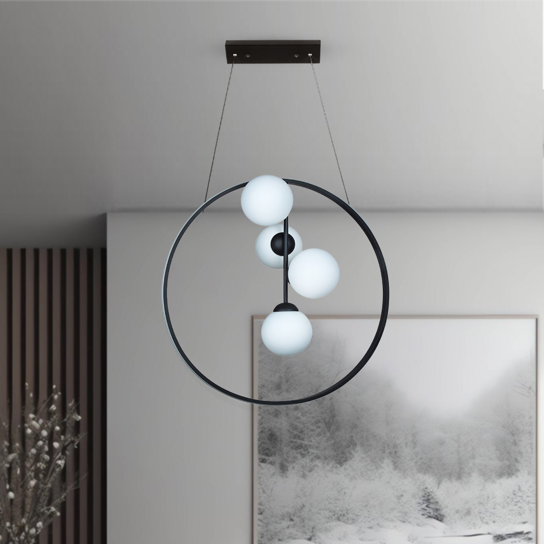 لوستر مدرن 4 شعله چشمه نور کد 1900/4 