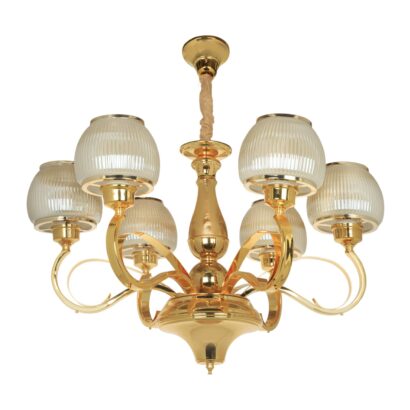 لوستر 6 شعله چشمه نور کد 6/N2415 طلایی