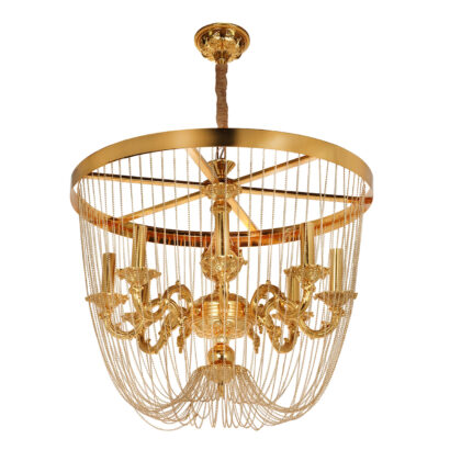 لوستر 8 شعله چشمه نور کد N2422/8G طلایی