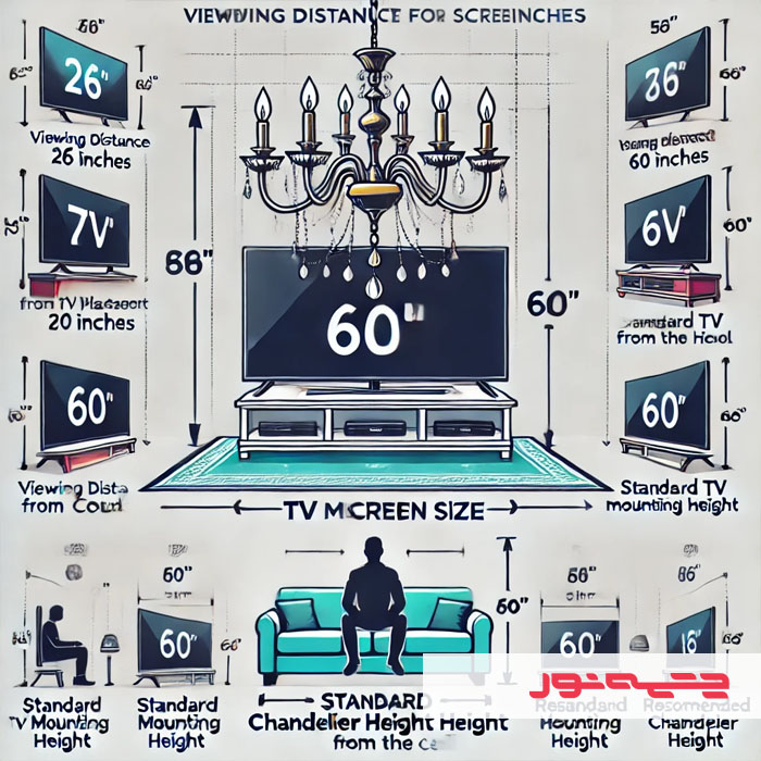 ارتفاع استاندارد تلویزیون از زمین