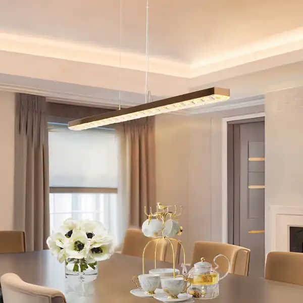 لوستر مستطیلی خطی (Linear Crystal Chandelier)